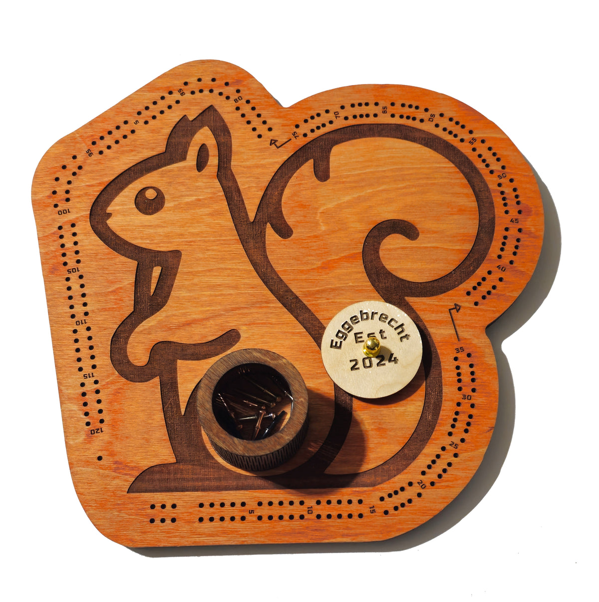 Custom Cribbage Board Squirrel