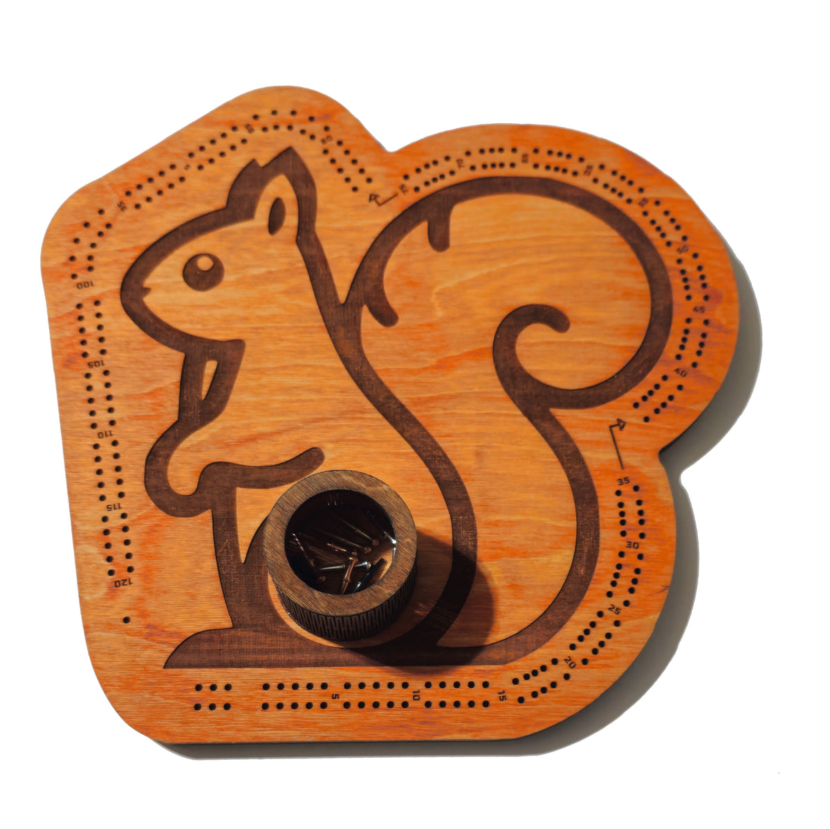 Custom Cribbage Board Squirrel
