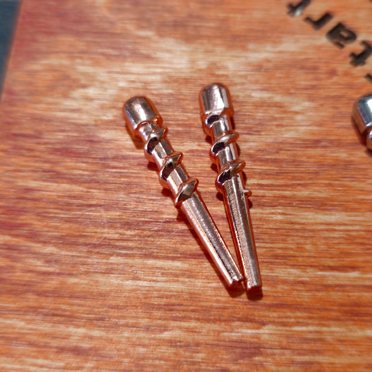 1/8" Tall Spiral Tapered Metal Cribbage Pegs Set of 12