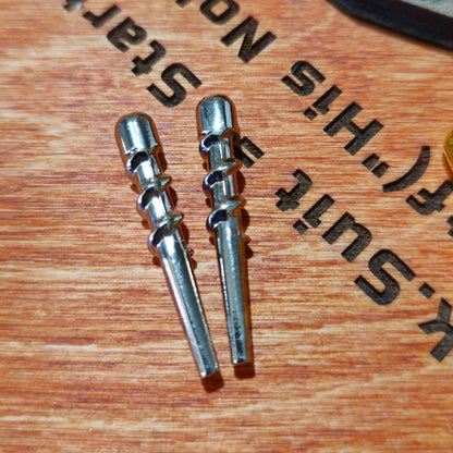 1/8" Tall Spiral Tapered Metal Cribbage Pegs Set of 12