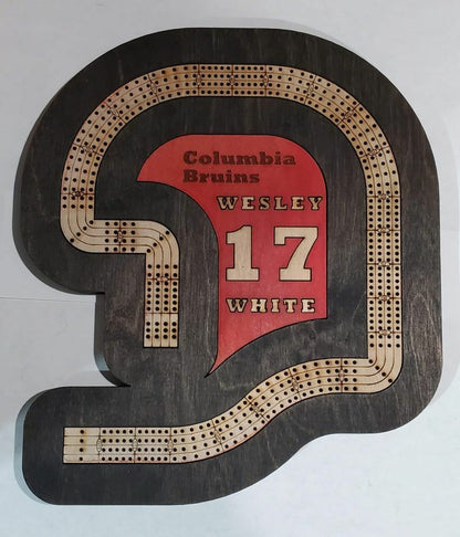 Personalized Football Helmet Cribbage Board