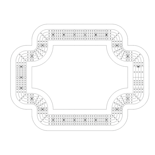 Frame with Inset Corners Cribbage Board Pattern / Template