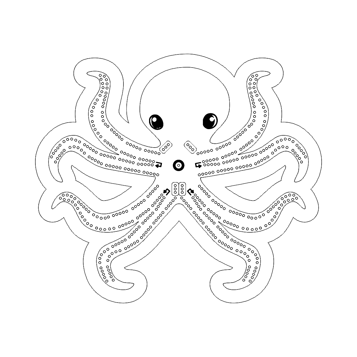 Octopus Cribbage Board Pattern / Template