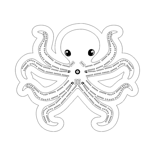 Octopus Cribbage Board Pattern / Template