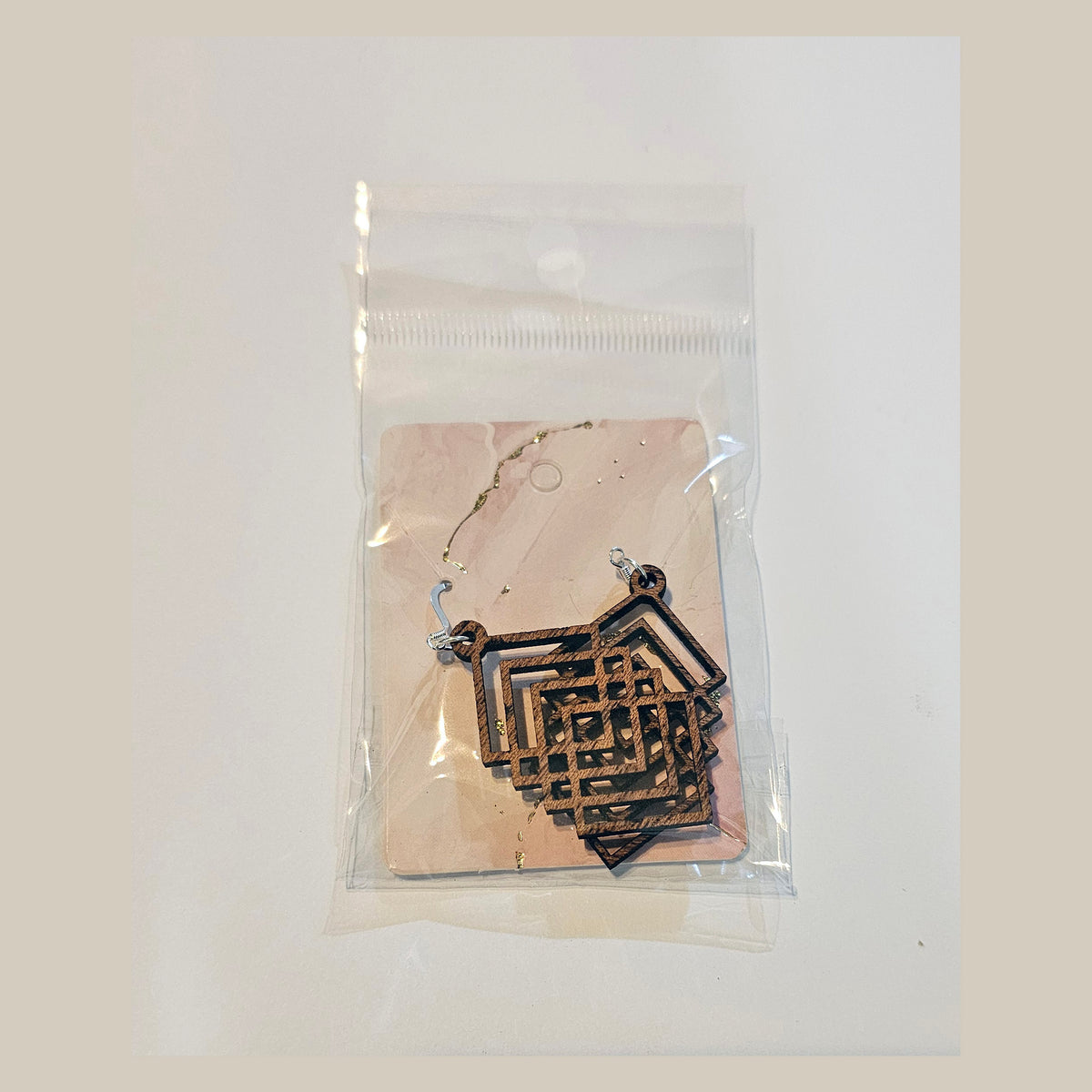 Earrings - Hardwood Sterling Silver - Laser Engraved