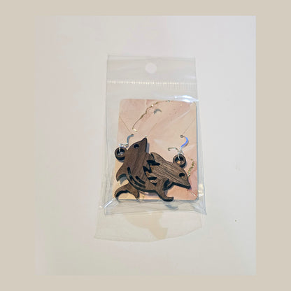 Earrings - Hardwood Sterling Silver - Laser Engraved