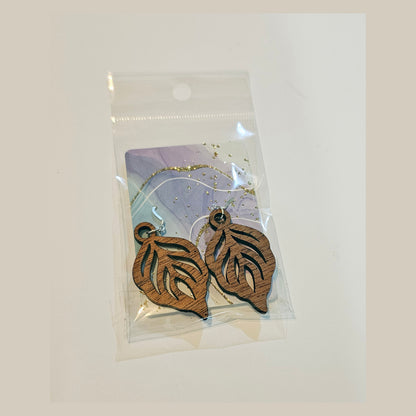 Earrings - Hardwood Sterling Silver - Laser Engraved