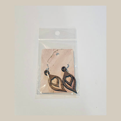 Earrings - Hardwood Sterling Silver - Laser Engraved