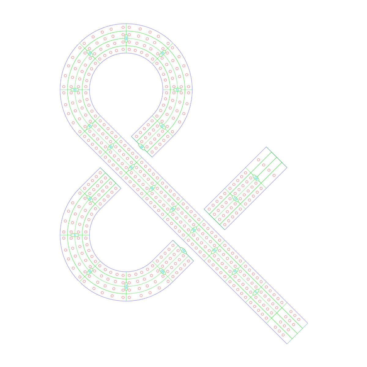 ampersand cribbage board pattern / template