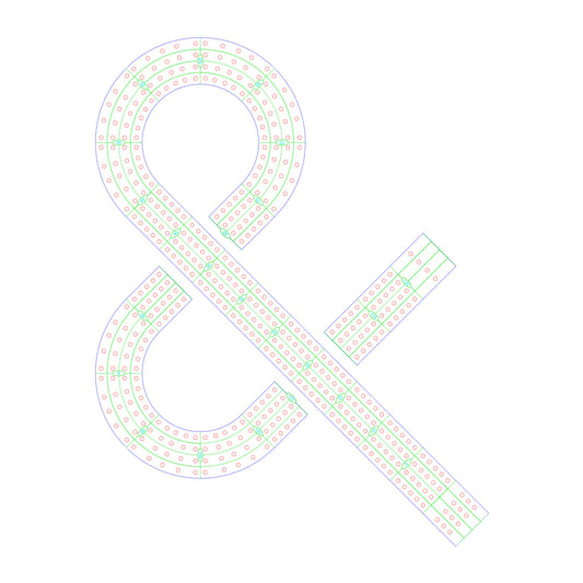ampersand cribbage board pattern / template