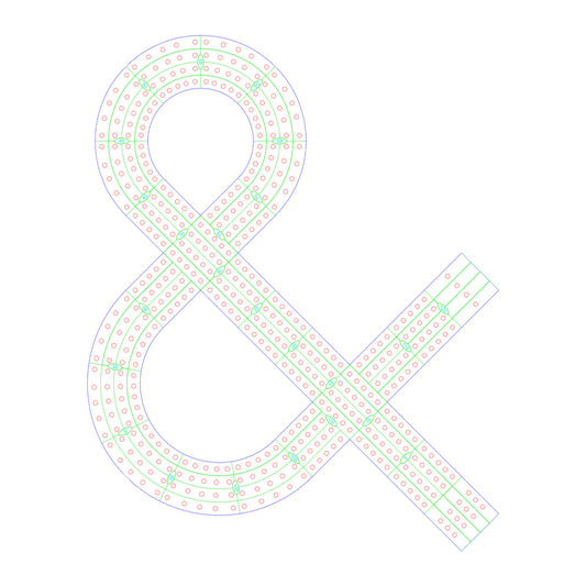 ampersand cribbage board pattern / template