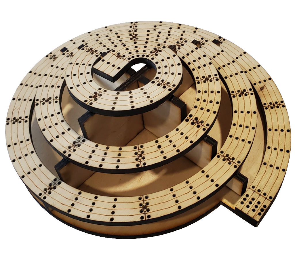 4 lane king of the mountain cribbage board