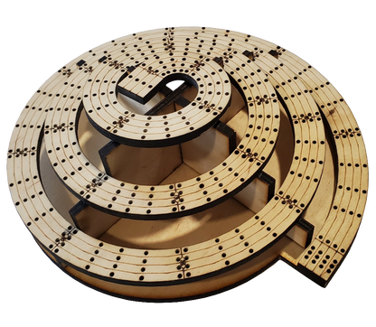 4 lane king of the mountain cribbage board
