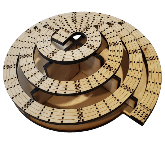 4 lane king of the mountain cribbage board