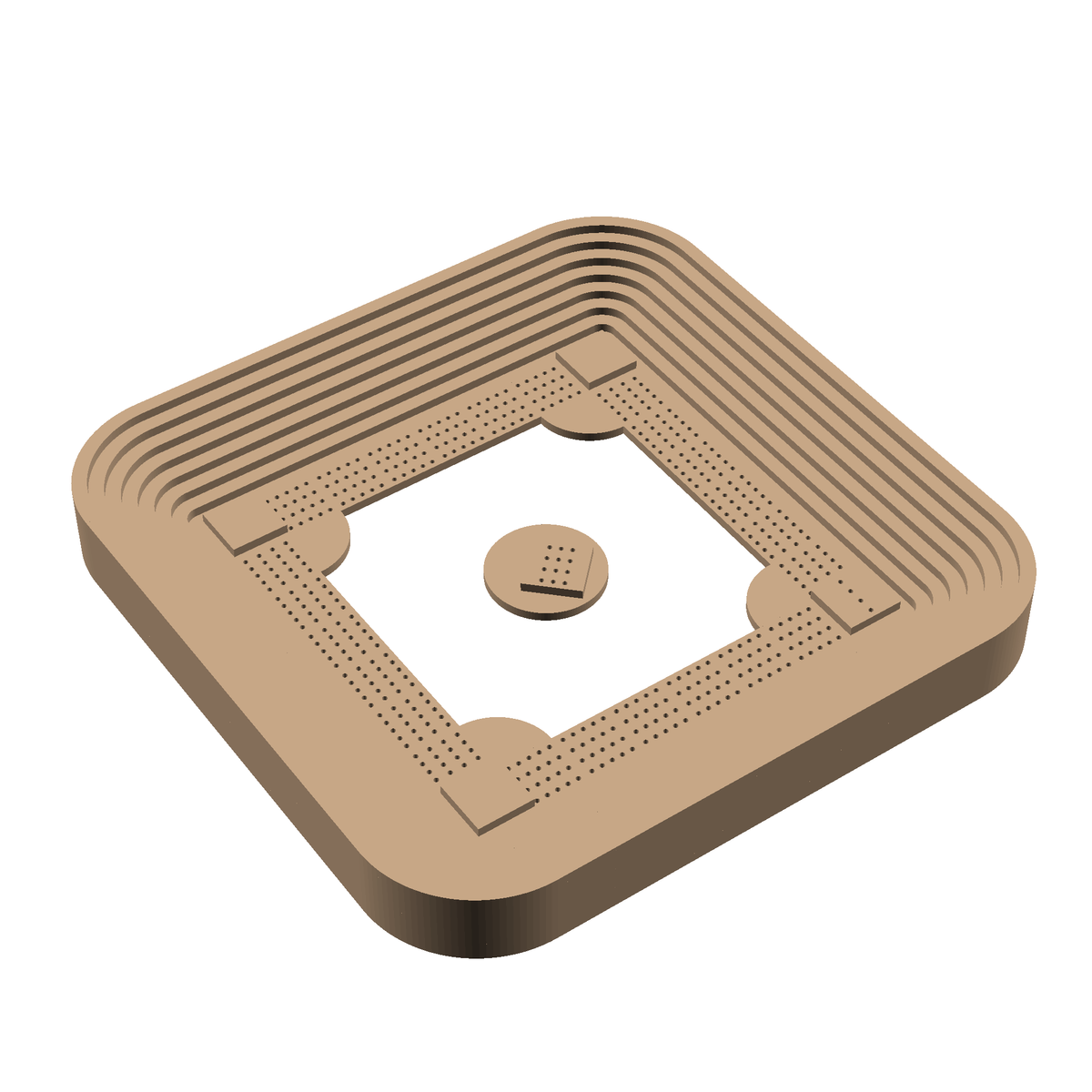 baseball stadium cribbage board pattern / template