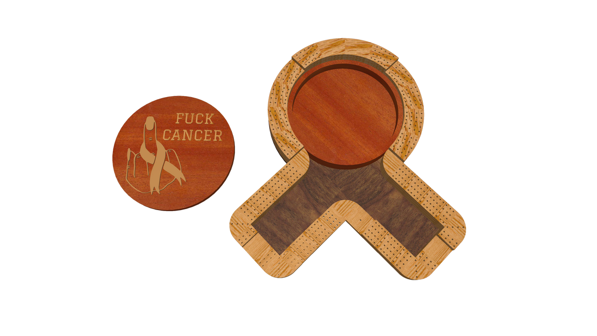 Breast Cancer Multiple Layers - Free Cribbage Board Pattern / Template