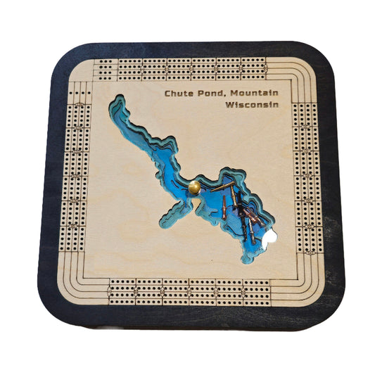 Multiple Layer Chute Pond Cribbage Board