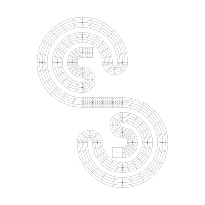 Spiral #2 Cribbage Board Pattern / Template