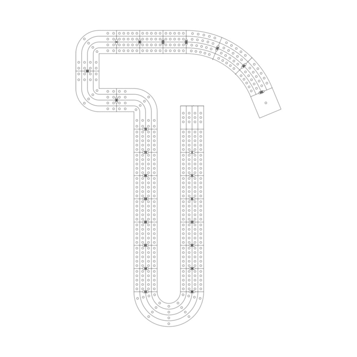 Hammer Cribbage Board Pattern / Template