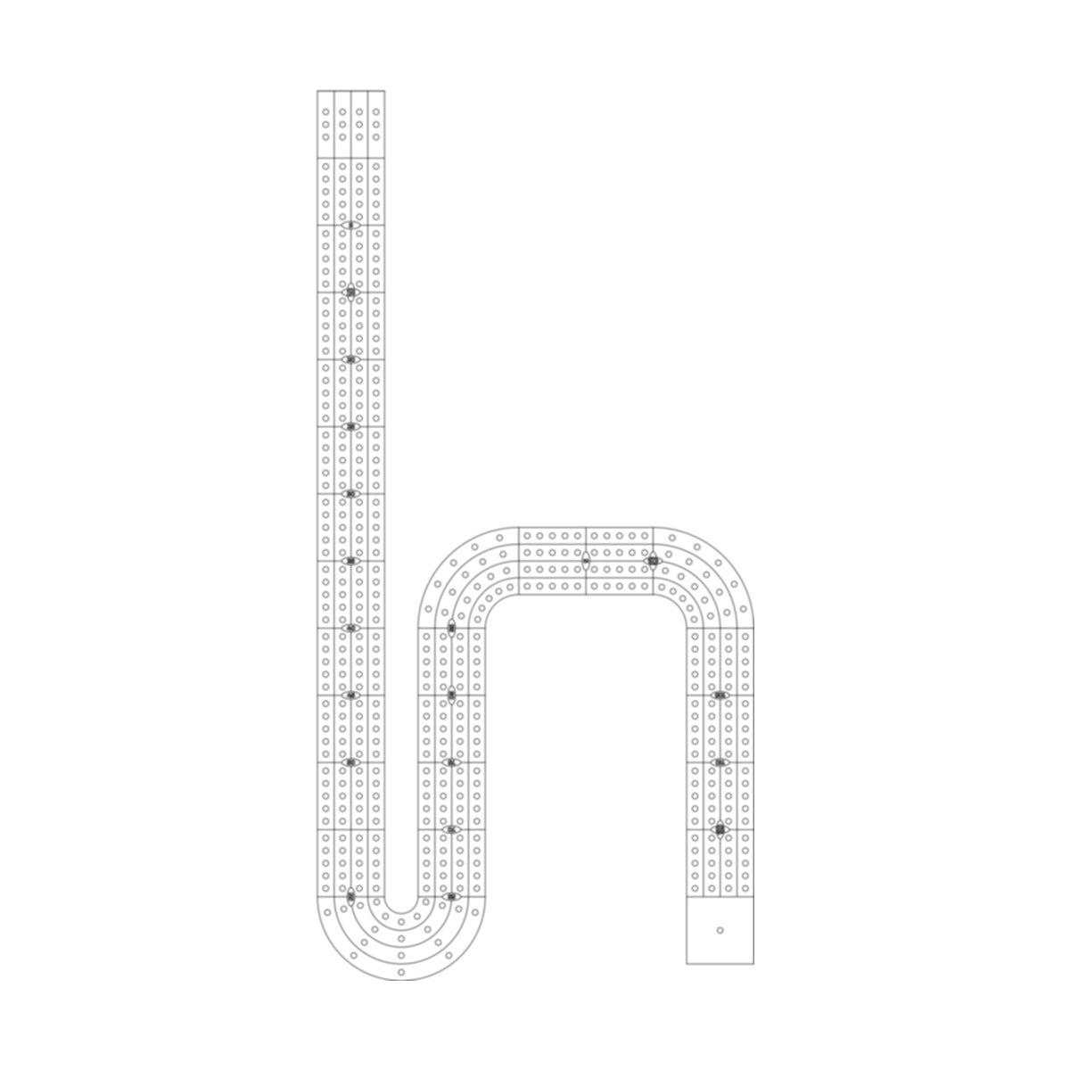 All Single Letter Cribbage Board Patterns From A to Z
