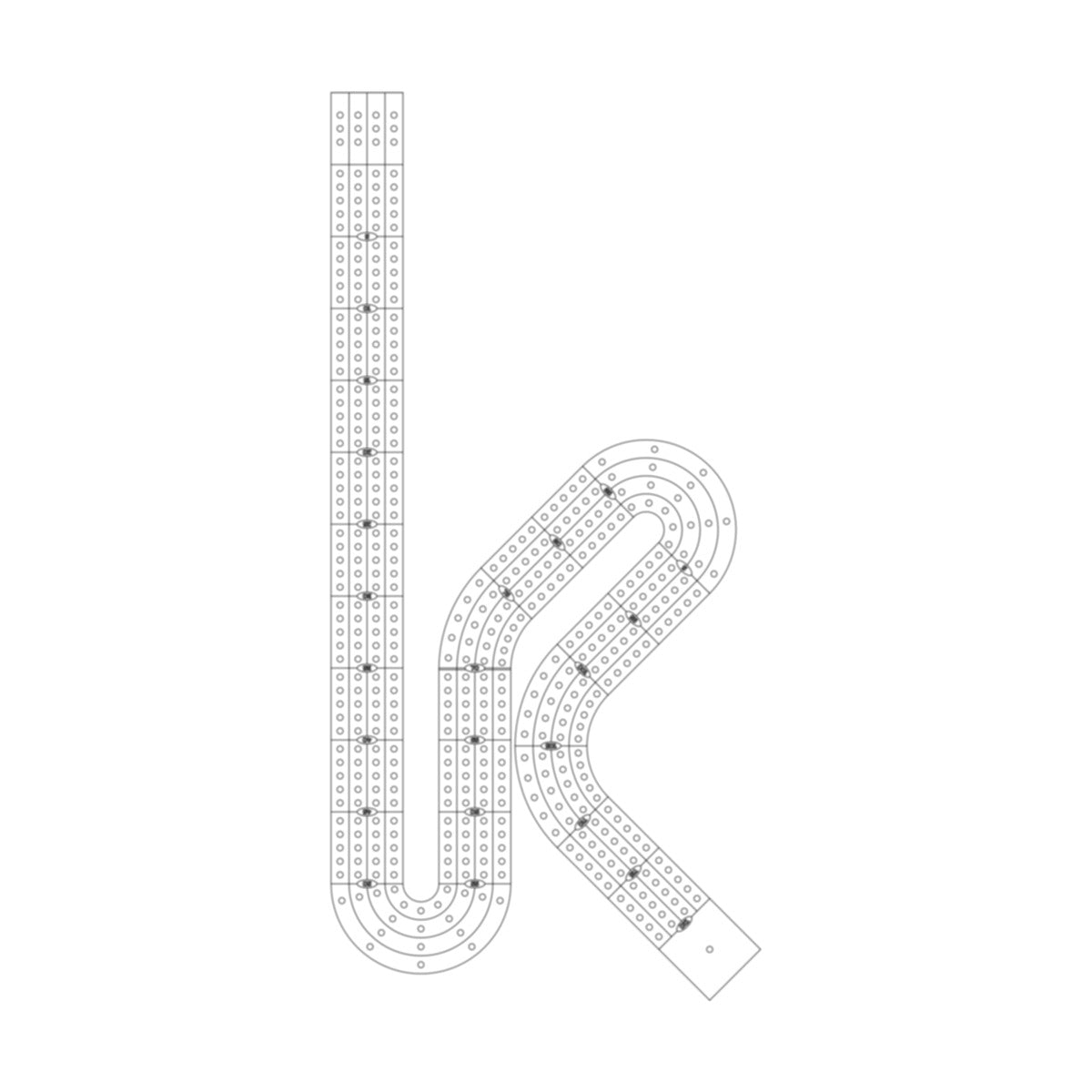 All Single Letter Cribbage Board Patterns From A to Z