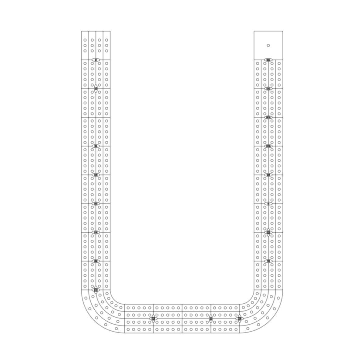 All Single Letter Cribbage Board Patterns From A to Z