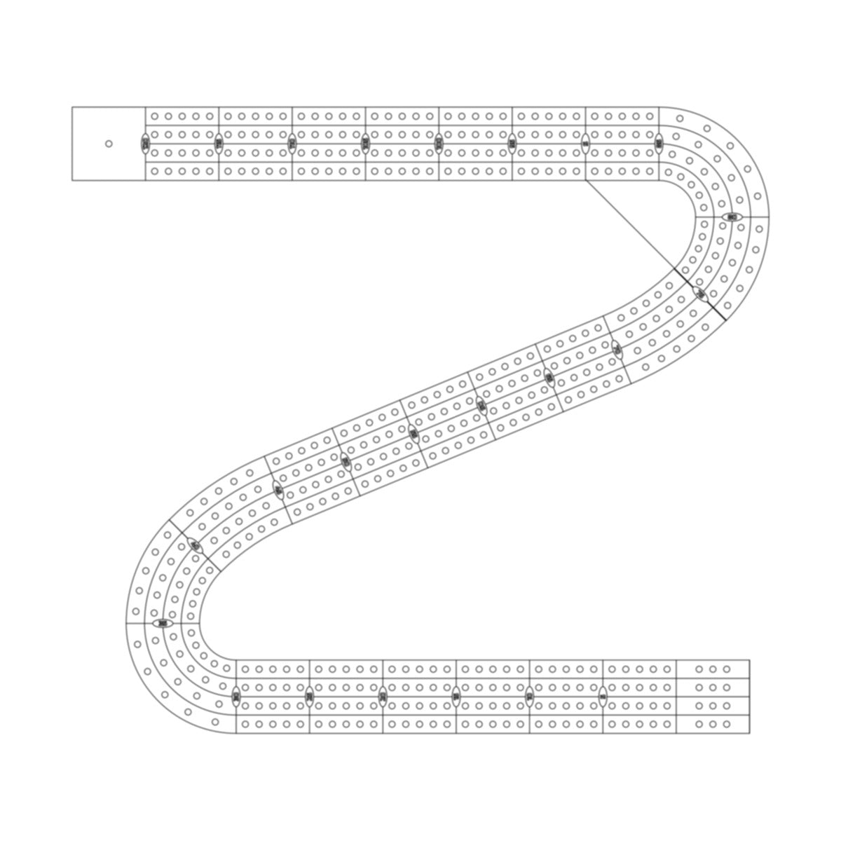 All Single Letter Cribbage Board Patterns From A to Z