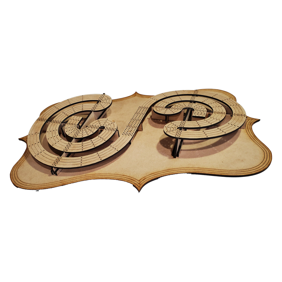 double spiral cribbage board