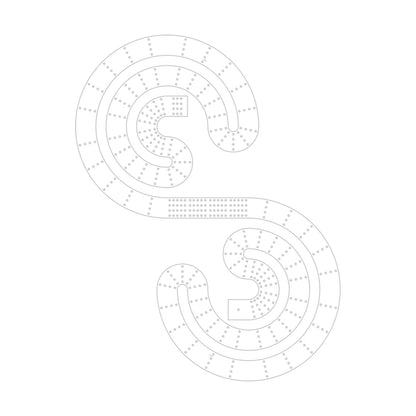 Spiral #2 Cribbage Board Pattern / Template