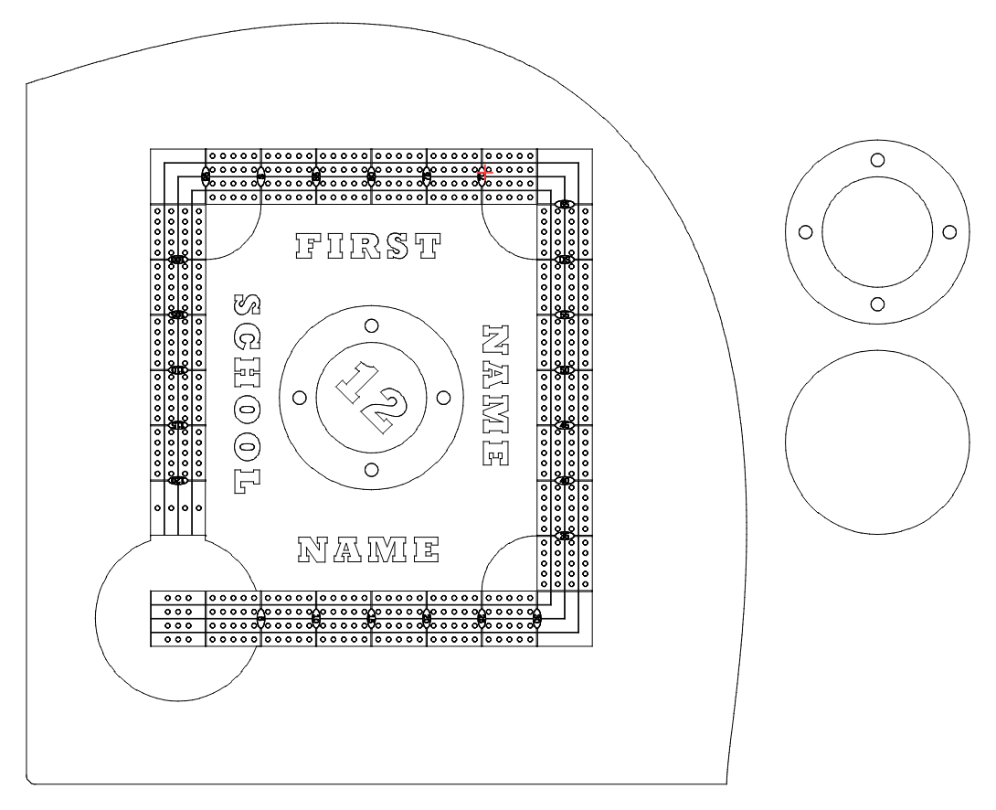 baseball diamond cribbage board pattern / template