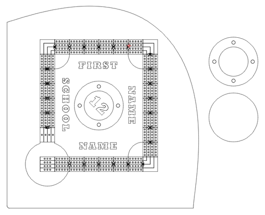 baseball diamond cribbage board pattern / template
