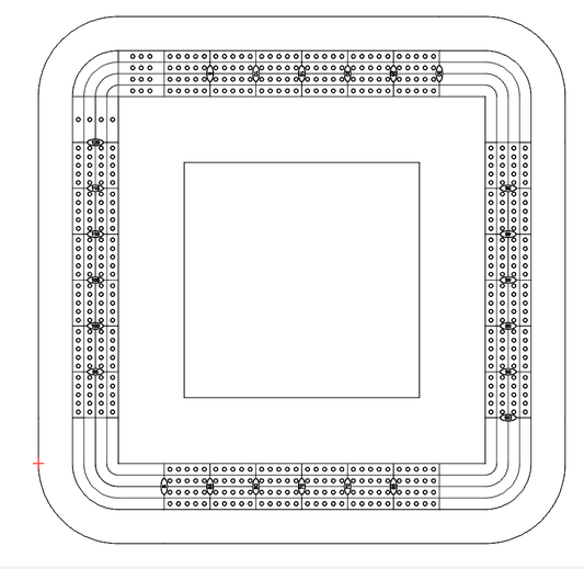 square cribbage board pattern / template