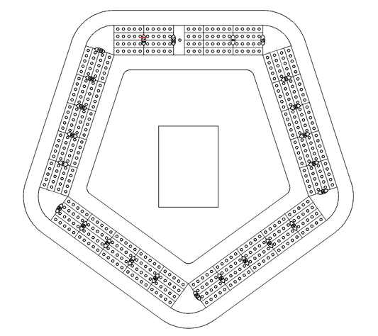 pentagon cribbage board pattern / template