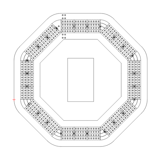 octagon cribbage board pattern / template