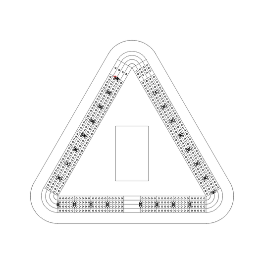 triangle  cribbage board pattern / template