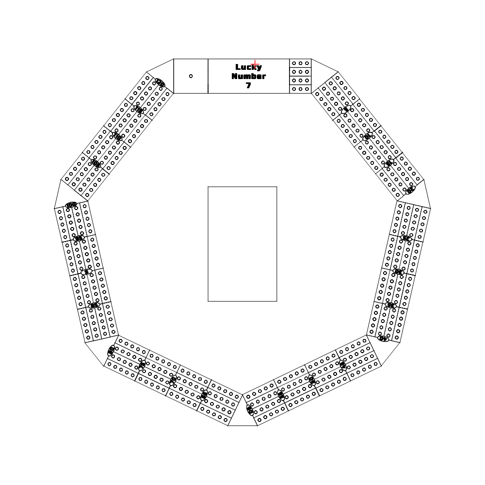 heptagon cribbage board pattern / template