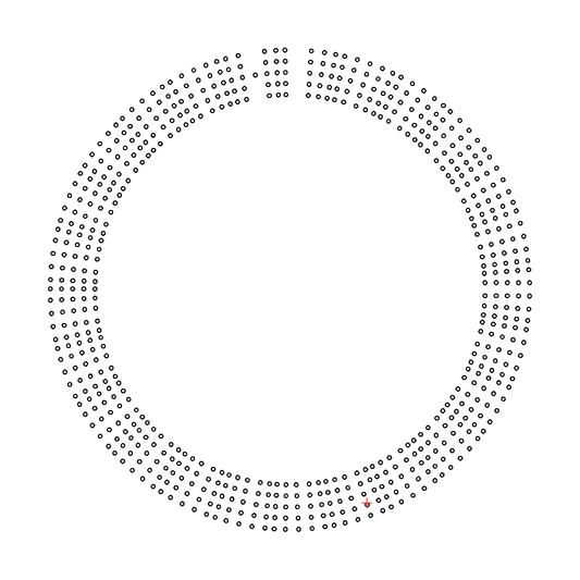 5 track circle cribbage board pattern / template