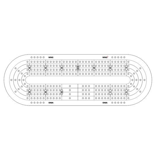 half track cribbage board pattern / template