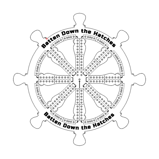 Boat Steering Wheel Cribbage Board template / pattern 