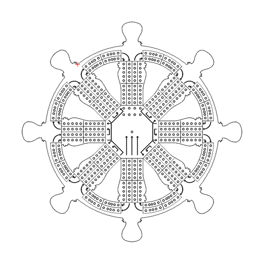 Boat Steering Wheel Cribbage Board template / pattern 