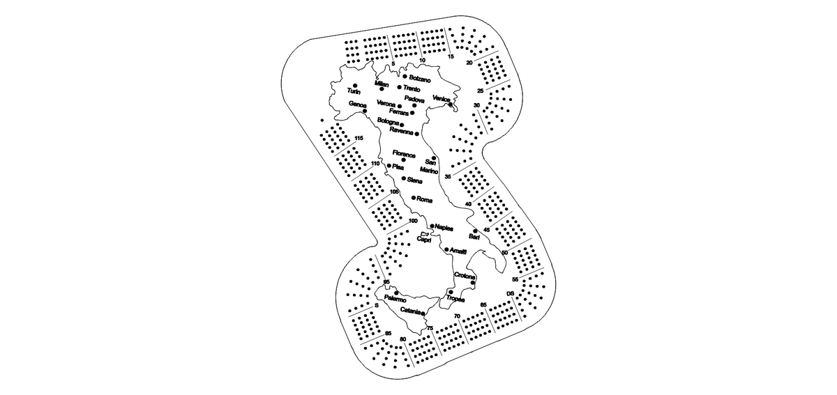 italy cribbage board pattern template