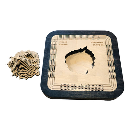 Mount Shasta 4 Lane Cribbage Board
