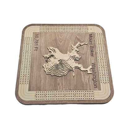 Mount Baker 4 Lane Cribbage Board