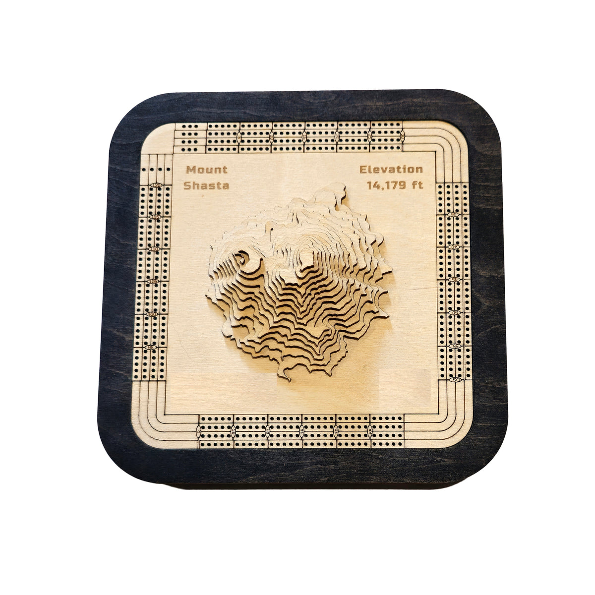 Mount Shasta 4 Lane Cribbage Board