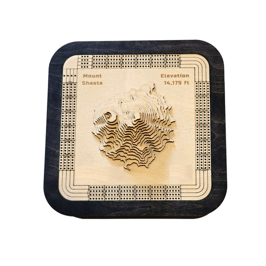 Mount Shasta 4 Lane Cribbage Board