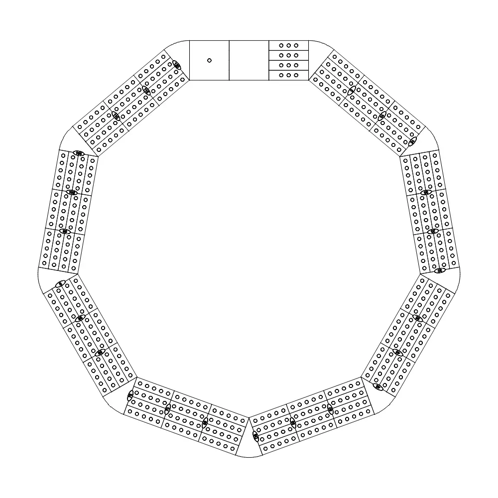 Nonagon (9 Sided) Cribbage Board Pattern / Template