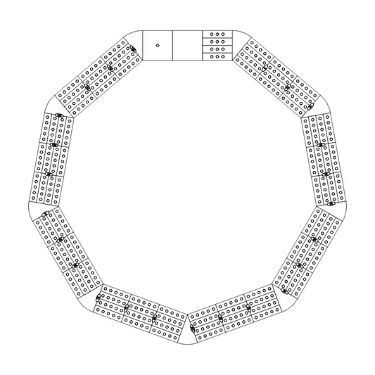Nonagon (9 Sided) Cribbage Board Pattern / Template