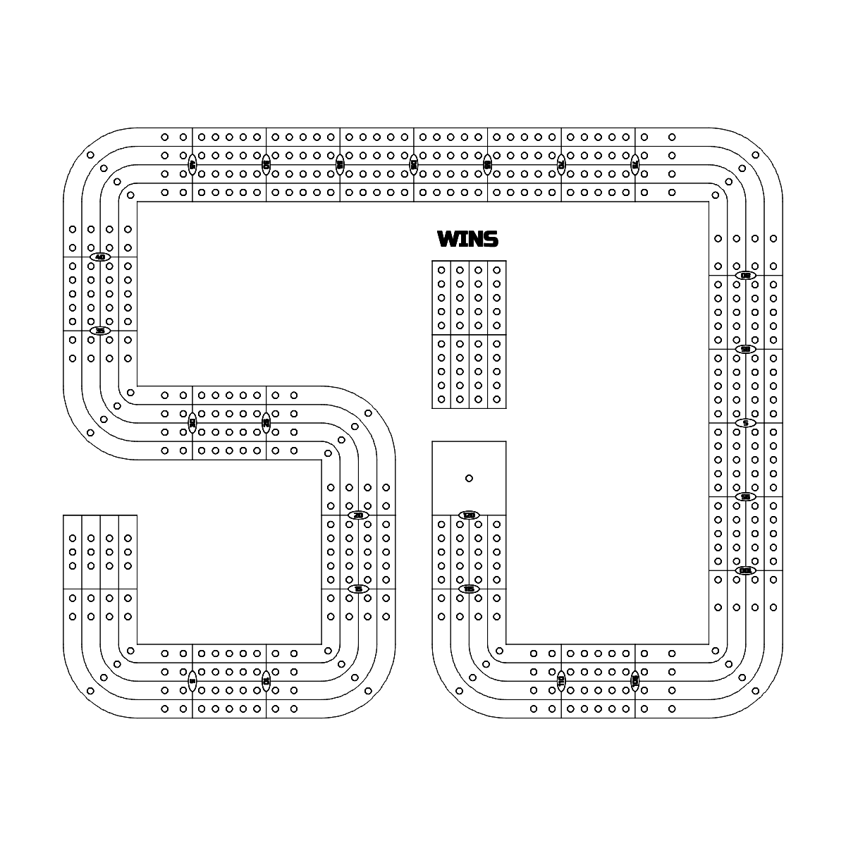 Number 50 Cribbage Board Pattern / Template