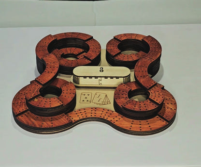 Roller Coaster Themed 4 Lane Cribbage Board
