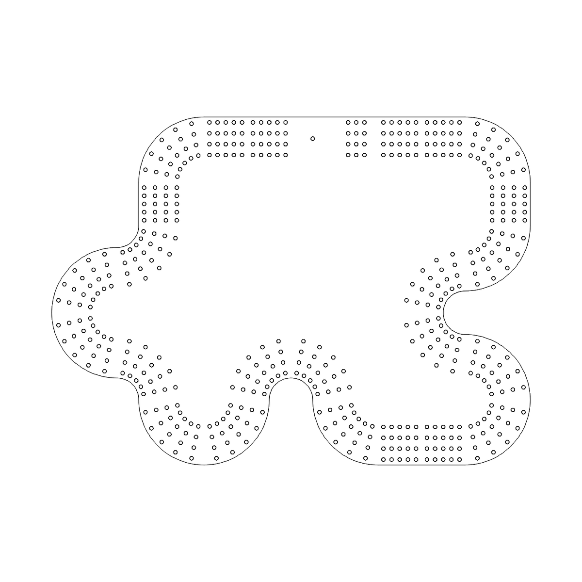 Puzzle Piece Edge 4 Lane Cribbage Board Pattern / Template